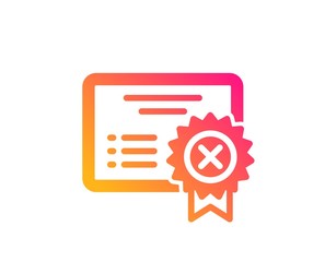 Reject certificate icon