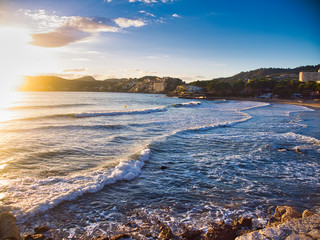 sunset in the nice beach from paradise