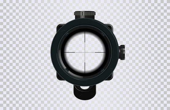 Sniper scope crosshairs in realistic style. Optical sight for your project. GUI element. Vector gaming template. Military and weapon