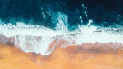 Aerial view of Waves and Beach of Great Ocean Road Australia - 256327113