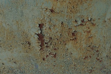 green metal texture from an old worn wall in rust
