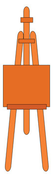 Simple orange easel vector illustration on white background