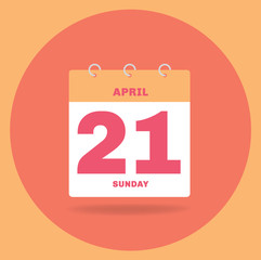Day calendar with date April 21.