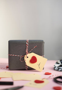 Valentine gift with self-made tag