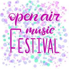 Music festival lettering vector illustration