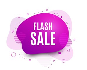 Fluid badge. Flash Sale. Special offer price sign. Advertising Discounts symbol. Abstract shape. Color gradient sale banner. Flyer liquid design. Vector