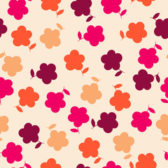 Indian cute  little flowers tossed vector repeating pattern use for packaging,templates,print shops,backdrops,websites,decorations,scrapbooking