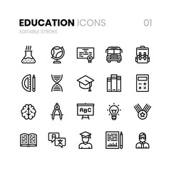 Education Line Icons 01