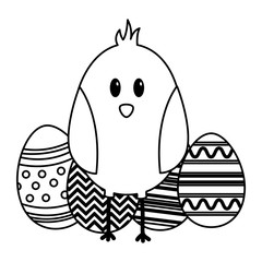 happy easter chick eggs