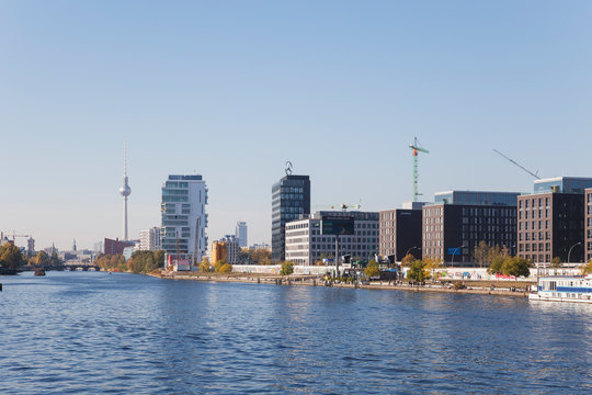 Germany, Berlin, view to development area at Friedrichshain