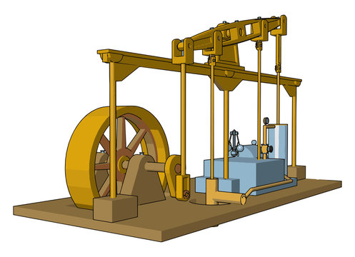 The Reciprocating Engine Vector Or Color Illustration