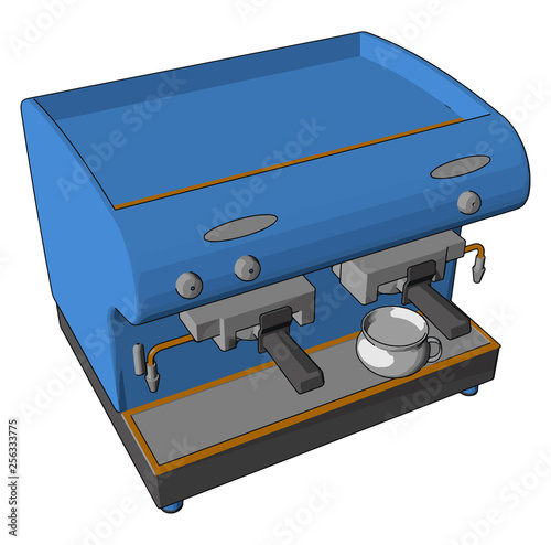 Blue colored vending machine vector or color illustration