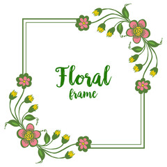 Vector illustration greeting card with artwork colorful floral frame