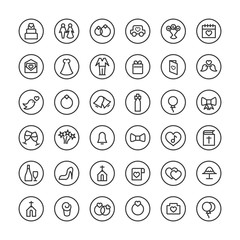 wedding icon set
