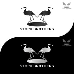 This logo has a picture of stork brothers. This logo is good to use as a company logo or various other creative businesses as needed. But it can also be used as an application logo.
