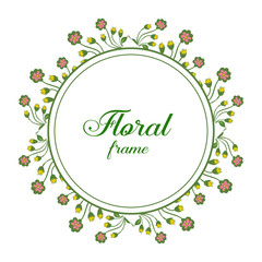 Vector illustration pattern art green leaves and floral frame