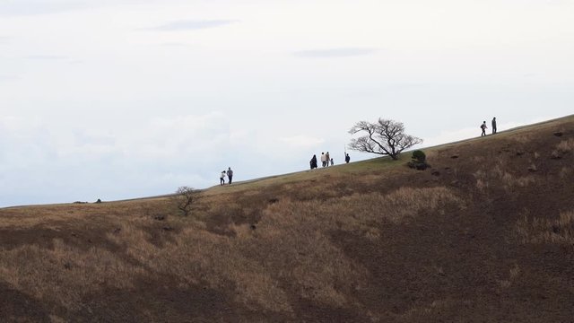 Hiking people on the Mt.Omuro in Shizuoka,Japan