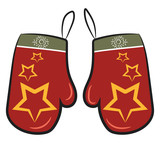 Christmas decorative gloves vector or color illustration