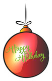 Red holiday decoration ball with message vector or color illustration