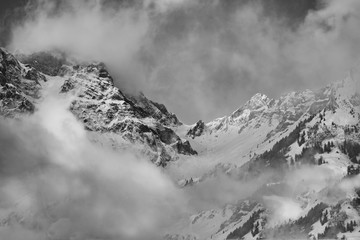 snow covered mountains