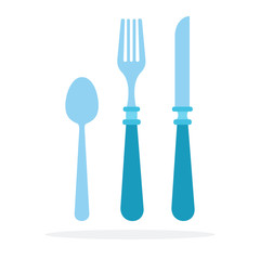 Cutlery vector flat material design isolated object on white background.