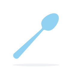 Spoon vector flat material design isolated object on white background.