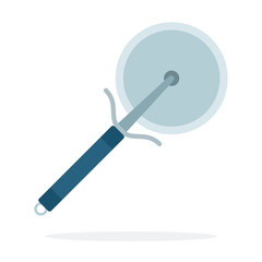 Pizza knife vector flat material design isolated object on white background.