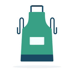 Kitchen apron vector flat material design isolated object on white background.