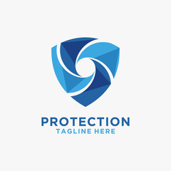 Abstract shield logo design