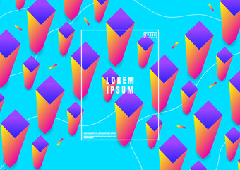 Abstract dynamic geometric background. Cubes pattern design. technology background with Big data. Vector illustration