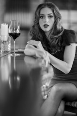 Girl with a glass of wine