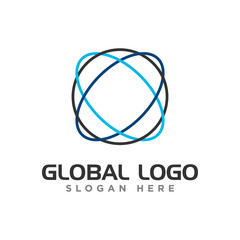 abstract globe logo vector design