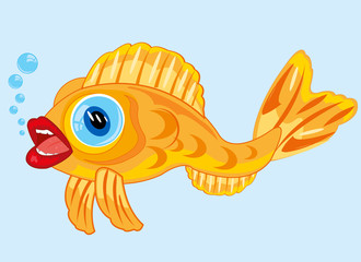 Vector illustration of beautiful decorative fish in water