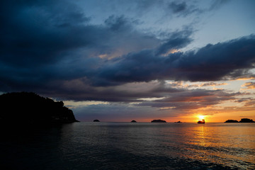 sunset at koh chang thailand