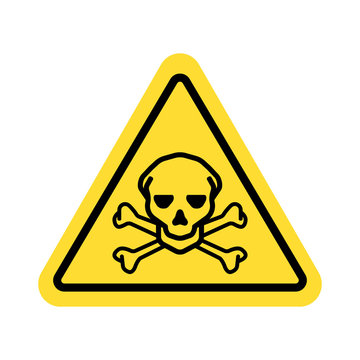 warning vector sign with skull symbol
