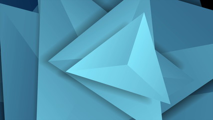 Obraz premium Blue abstract tech 3d polygonal shapes abstract background