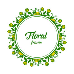 Vector illustration design yellow floral frame with greeting card