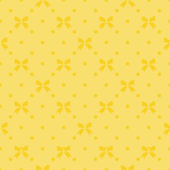Vector seamless pattern with beautiful bows on orange background