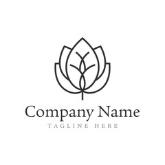 flower logo, leaf logo design vector