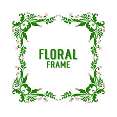 Vector illustration various texture floral frame green foliage