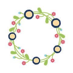 wreath with flowers and leaves