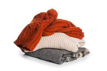 Folded sweater on isolation background