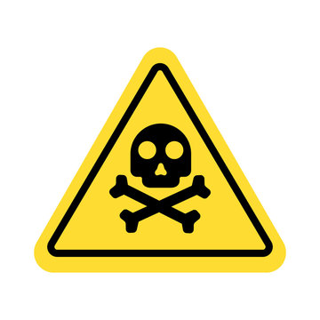 warning vector sign with skull symbol