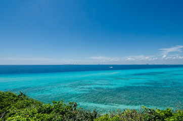 Scenic view of the caribbean sea from Isla Mujeres cliff