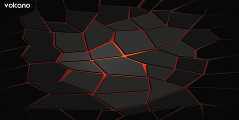 Abstract vector background with cracked ground and lava. Eps 10