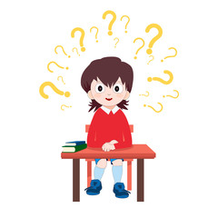 Schoolboy in uniform sitting at the desk with books. Isolated Vector illustration for kids school education brochure, poster, sticker