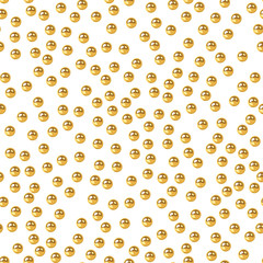 Vector realistic isolated golden beads seamless pattern for decoration and covering on the transparent background. Concept of jewelry and beauty. Gold pearls seamless