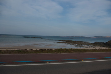 Jeju Island Sea Sky Lighthouse Windmill Sand Site