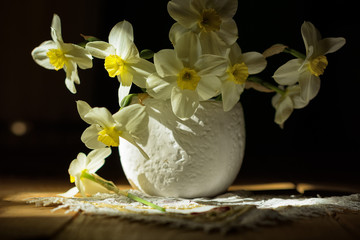 white flowers in a vase