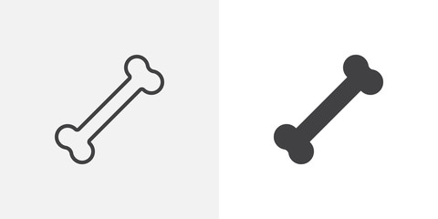 Bone icon. line and glyph version, outline and filled vector sign. bones linear and full pictogram. Symbol, logo illustration. Different style icons set